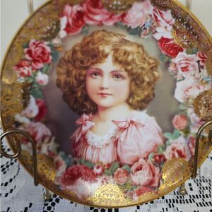 Vintage porcelain plate by john Grossman " as fair as a rose " Pre-owned